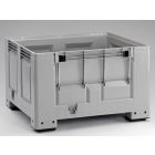 Caja-palet 670 L, 4 apoyos, abertura lateral, 1200x1000x790 mm, cinza
