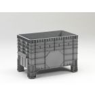 Caja-palet c 4 apoyos, 1040x640x670 mm, 285 L, cerrada, gris claro