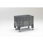 Caja-palet c 4 ruedas, 1040x640x790 mm, 285 L, gris claro