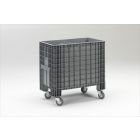 Caja-palet c 4 ruedas, 1030x600x980 mm, 400 L, gris claro