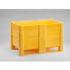 Caja-palet higiénicas 1200x800x740 mm520 L cerrada 2 patines amarillo