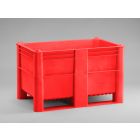 Caja-palet higiénicas 1200x800x740 mm520 L cerrada 2 patines rojo