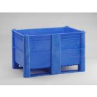 Caja-palet higiénicas 1200x800x740 mm520 L cerrada 2 patines azul