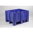 Caja-palet 1200x1000x760 mm630 L cerrada 3 patines azul