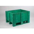 Caja-palet 1200x1000x760 mm630 L cerrada 3 patines verde