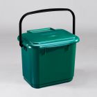 Cubo de basura, 252x229x234mm, 7 Litros, con mango de plástico, verde
