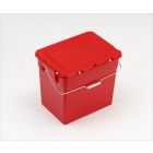 Caja ecológica 30 L 400x310x360 mm c tapa asa en acero rojo
