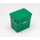 Caja ecológica 30 L 400x310x360 mm c tapa asa en acero verde