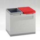 Módulo OFFICE 400x300x350 para papel y otros residuos, gris y rojo