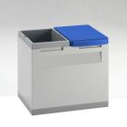Módulo OFFICE 400x300x350 para papel y otros residuos, gris y azul