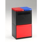 Módulo TRIO 400x300x700 mm, para 3 residuos, negro, azul y rojo