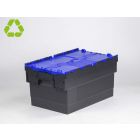 Caja distribución apilable 55 L 600x400x320 mm negro c tapa azul