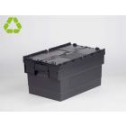 Caja distribución apilable 55 L 600x400x320 mm negro c tapa negro