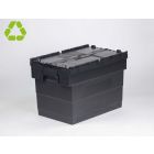 Caja distribución apilable 72 L 600x400x416 mm negro c tapa negro