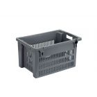 Caja apilable 600x400x300 mm 50 L perforada gris