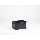 Caja apilable 20 L, 400x300x220 mm, E-line, eletrostatica, negro