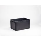 Caja apilable 60 L, 600x400x325 mm, E-line, preto, eletrostatica