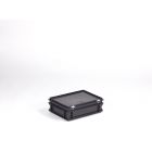 Caja E-line 10 L con tapa negro, ESD