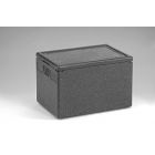 Caja isotérmica em EPP, 600x400x400 mm, 61 L, c tapa, gris oscuro