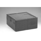 Caja isotérmica em EPP, 665x665x310 mm, 92 L, c tapa, gris oscuro