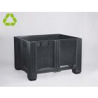 Caja-palet 610 L Reciclada, 1200x1000x760 mm, 4 apoyos, gris oscuro