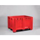 Caja-palet 610 L, 1200x1000x760 mm, cerrada, 3 patines, rojo