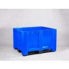Caja-palet 610 L, 1200x1000x760 mm, cerrada, 3 patines, azul