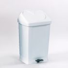 Contenedor 60 L con pedal blanco