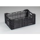 Caja apilable, 600x400x230/210 mm perforada negro