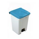 Contenedor com pedal 45 L 400x400x600 blanco c tapa azul