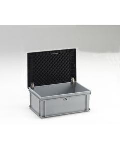 Caja homologación Un 40 L 600x400x235 mm tapa c bisagras y cierre