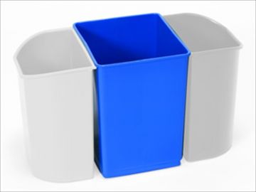 Cubo de plástico en media luna 13,5 L azul