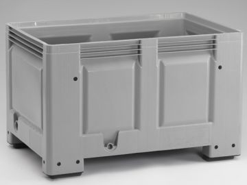 Caja-palet 535L 1200x800x790 mm con 4 apoyos gris