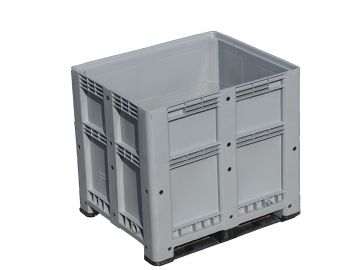 Caja-palet 2 patines, 1200x800x1110 mm, 740 L, cerrada, gris