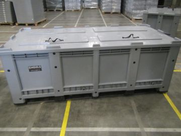 Caja-palet 1120 L, 2180x1000x820 mm, gris