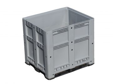 Caja-palet 930 L, 1200x1000x1110 mm, 3 patines, gris