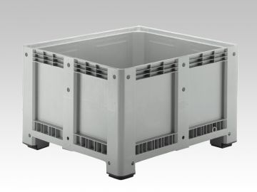 Caja-palet  580L 1200x1100x760 mm 4 apoyos cerrada gris