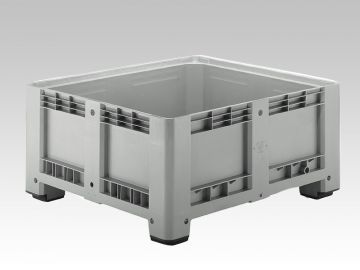 Caja-palet  480L 1200x1100x580 mm 4 apoyos cerrada gris
