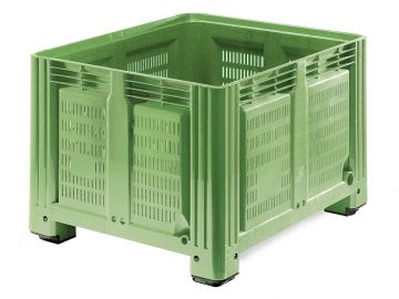 Caja-palet  680L 1200x1000x760 mm perforada verde