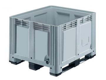 Caja-palet  680L 1200x1000x780 mm 3 patines gris