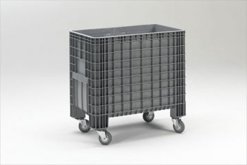 Caja-palet c 4 ruedas, 1030x600x980 mm, 400 L, gris claro