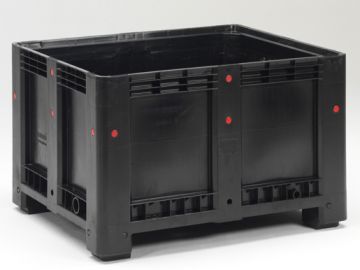 Caja-palet 610 L Reciclada, 1200x1000x760 mm, 4 apoyos, gris oscuro