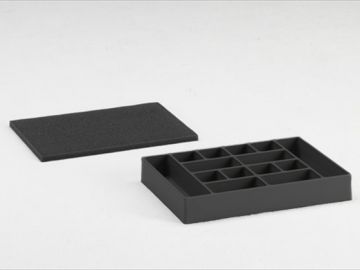 Interior p caja 400x300, c 14 compartimentos, c espuma, negro