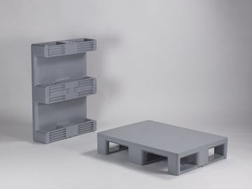 Palet higiénica 800x600x160 mm gris claro