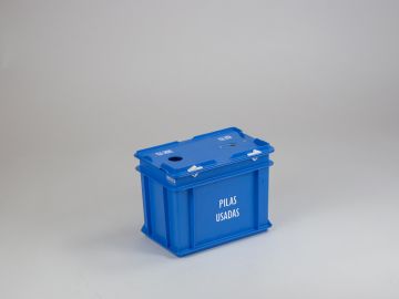 Caja para pilas 9 l., dos agujeros, Español
