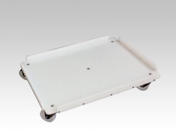 Plataforma rodante 800x600 mm blanco c 5 ruedas giratórias galvanizadas