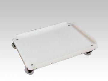 Plataforma rodante 800x600 mm blanco c ruedas giratórias galvanizadas