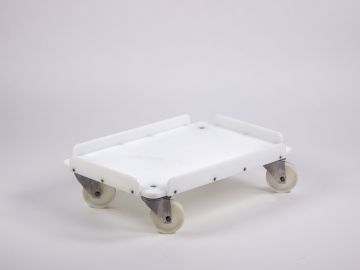 Plataforma rodante 600x400 mm blanco c ruedas giratórias galvanizadas