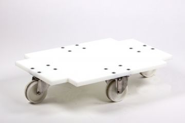 Plataforma rodante 750x550 mm con ruedas galvanizadas ø125 mm, blanco