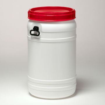 Bidón de boca ancha 110,0 L blanco asas
